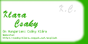 klara csaky business card